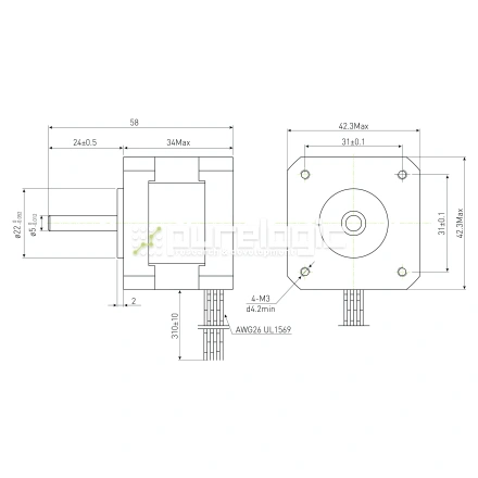Двигатель шаговый PL42H34-D5 фото