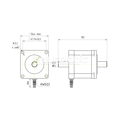 Двигатель шаговый PL57HD56-D6 2 433 Двигатель шаговый PL57HD56-D6 фото