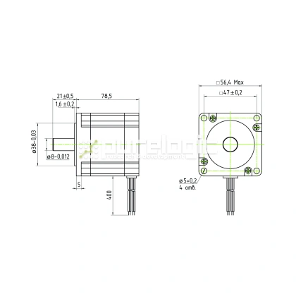 Двигатель шаговый трехфазный 3PL57H79-D8 4 571 Двигатель шаговый трехфазный 3PL57H79-D8 фото