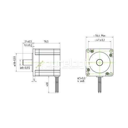 Двигатель шаговый трехфазный 3PL57H79-D8 фото