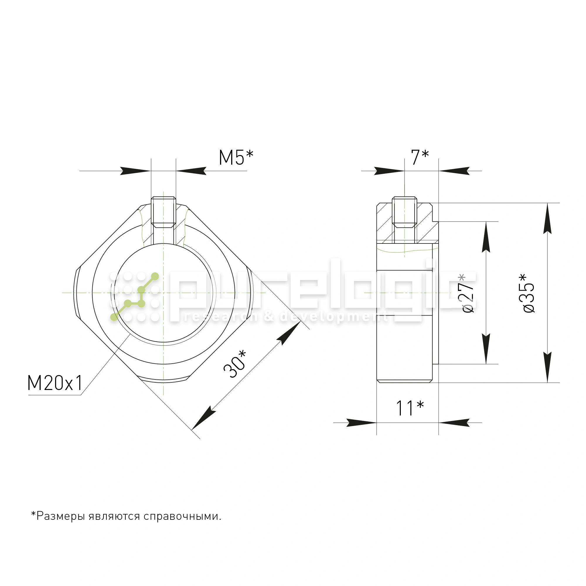 Стопорная гайка BS-M20x1 202 Стопорная гайка BS-M20x1 фото