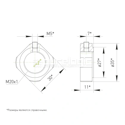 Стопорная гайка BS-M20x1 202 Стопорная гайка BS-M20x1 фото
