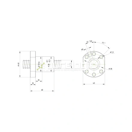 Гайка ШВП Hiwin R16-10T3-FSI (BD=3.175) фото