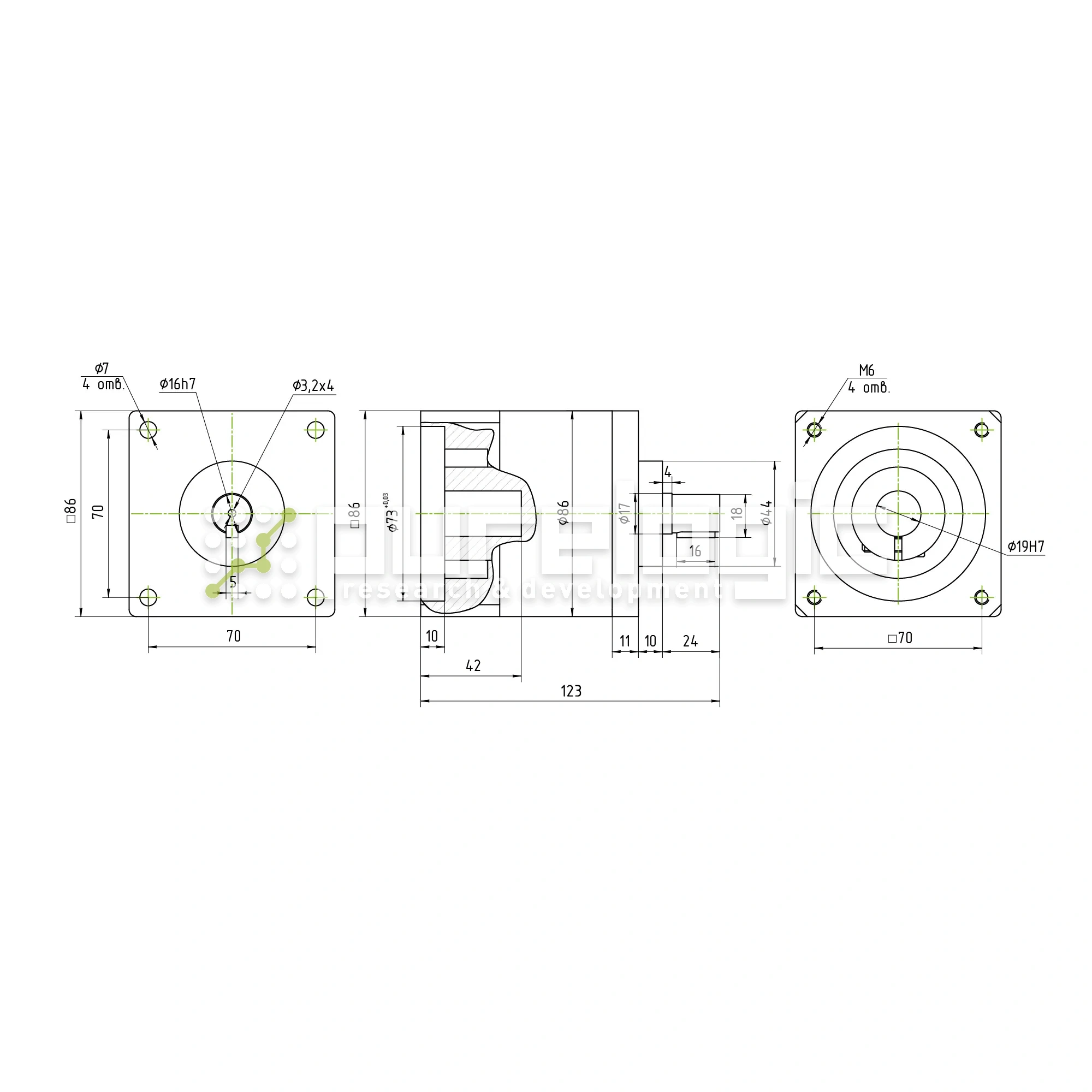 Редуктор планетарный 86PX10K-19S 10 818 Редуктор планетарный 86PX10K-19S фото