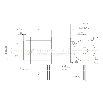Двигатель шаговый трехфазный 863S42 10 112 Двигатель шаговый трехфазный 863S42 фото