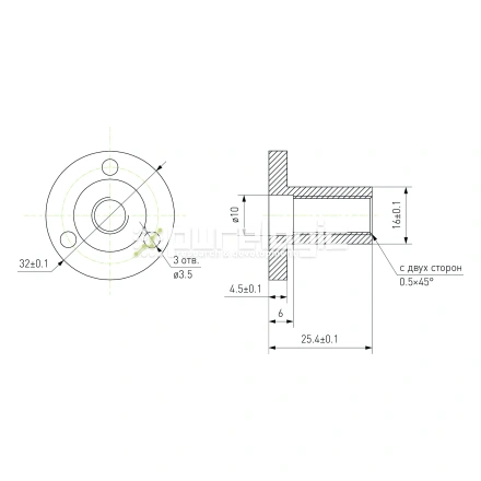 Гайка TRFP-9.53x2.54 фото