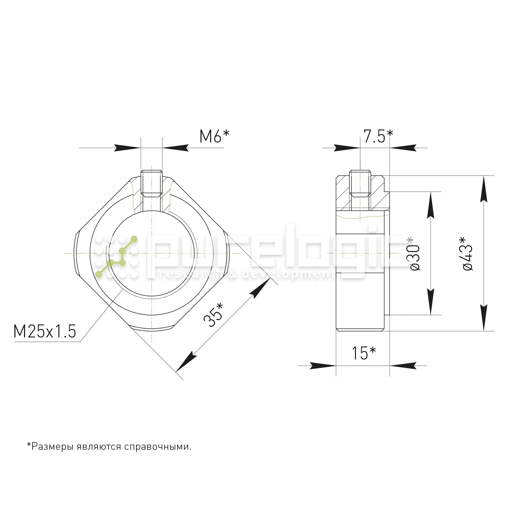 Стопорная гайка BS-M25x1.5 250 Стопорная гайка BS-M25x1.5 фото