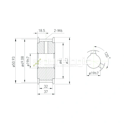 Шкив зубчатый BSY-16-T10-30-A-N19 фото