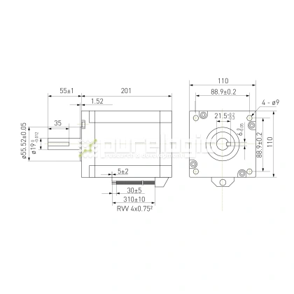 Двигатель шаговый биполярный 110CM28 31 884 Двигатель шаговый биполярный 110CM28 фото