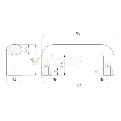 Ручка бугельная 100402-152*M6 фото