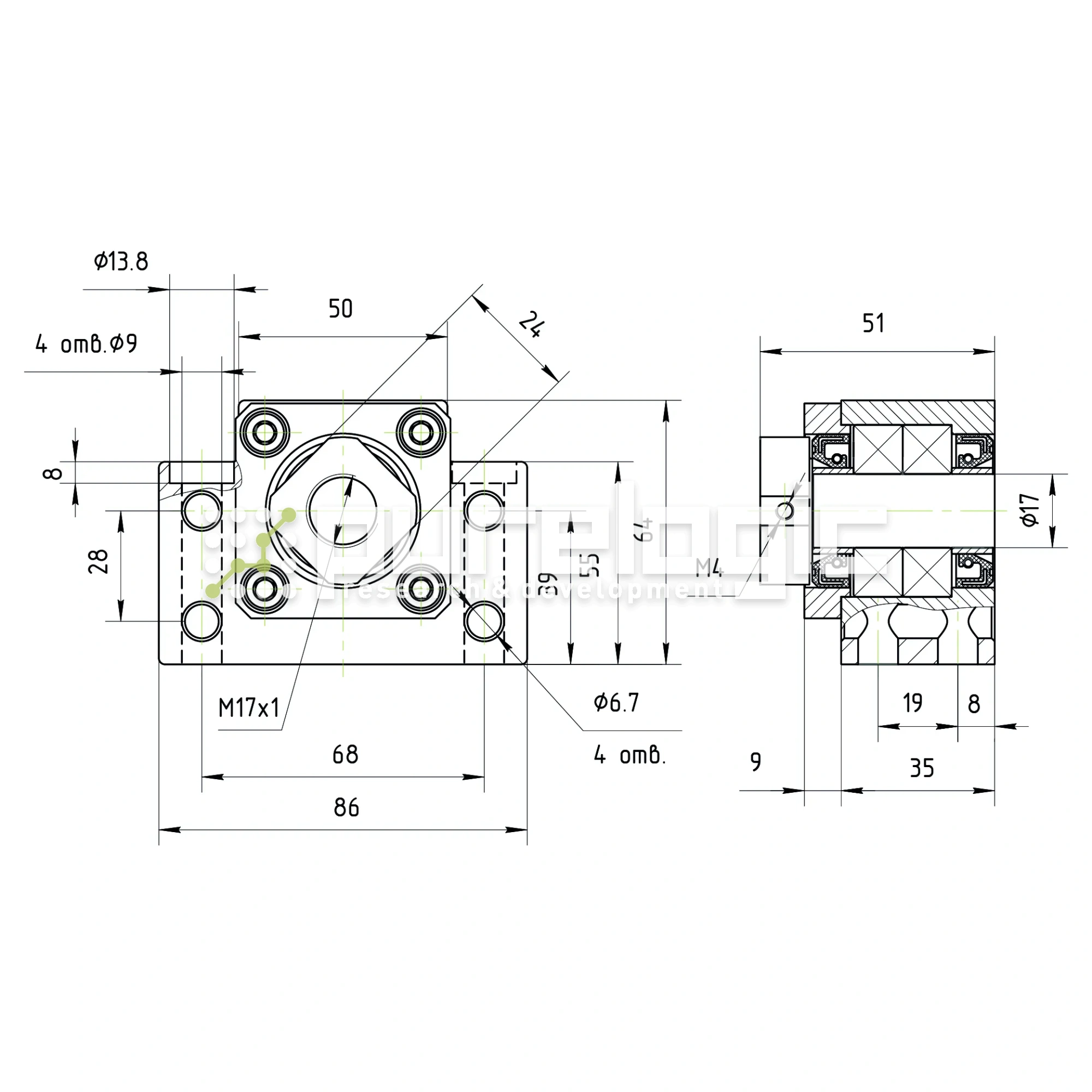 Опора ШВП подшипниковая BK17 3 486 Опора ШВП подшипниковая BK17 фото
