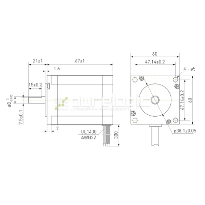Двигатель шаговый биполярный D57CM21 5 361 Двигатель шаговый биполярный D57CM21 фото