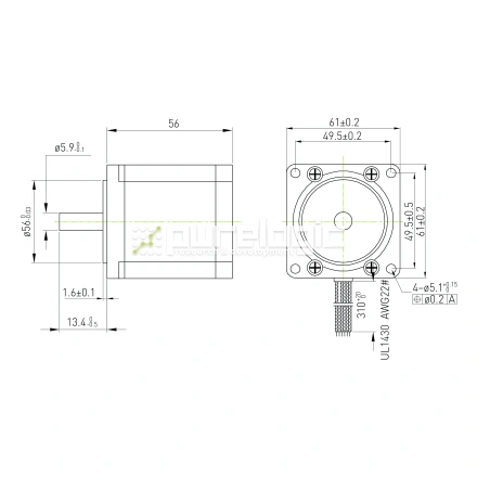 Двигатель шаговый с цилиндрическим редуктором FL57STH56-2804AG15 фото