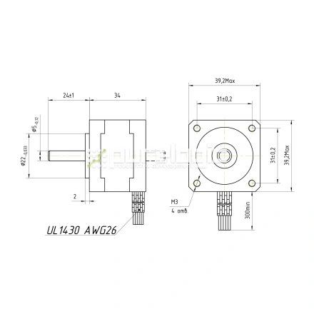 Двигатель шаговый FL39ST34-0404A фото