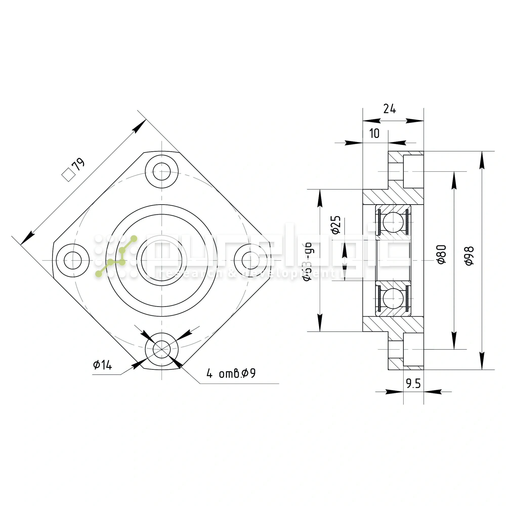 Опора ШВП подшипниковая FF25 2 269 Опора ШВП подшипниковая FF25 фото