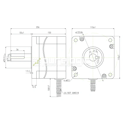 Двигатель шаговый PL110H150-D19 фото