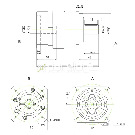 Редуктор планетарный прецизионный 90VRB10K-S22-P0 фото