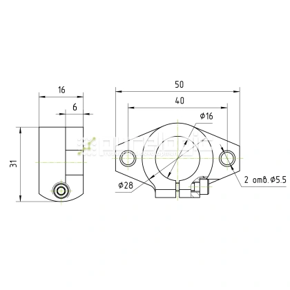 Держатель вала SHF16 фото