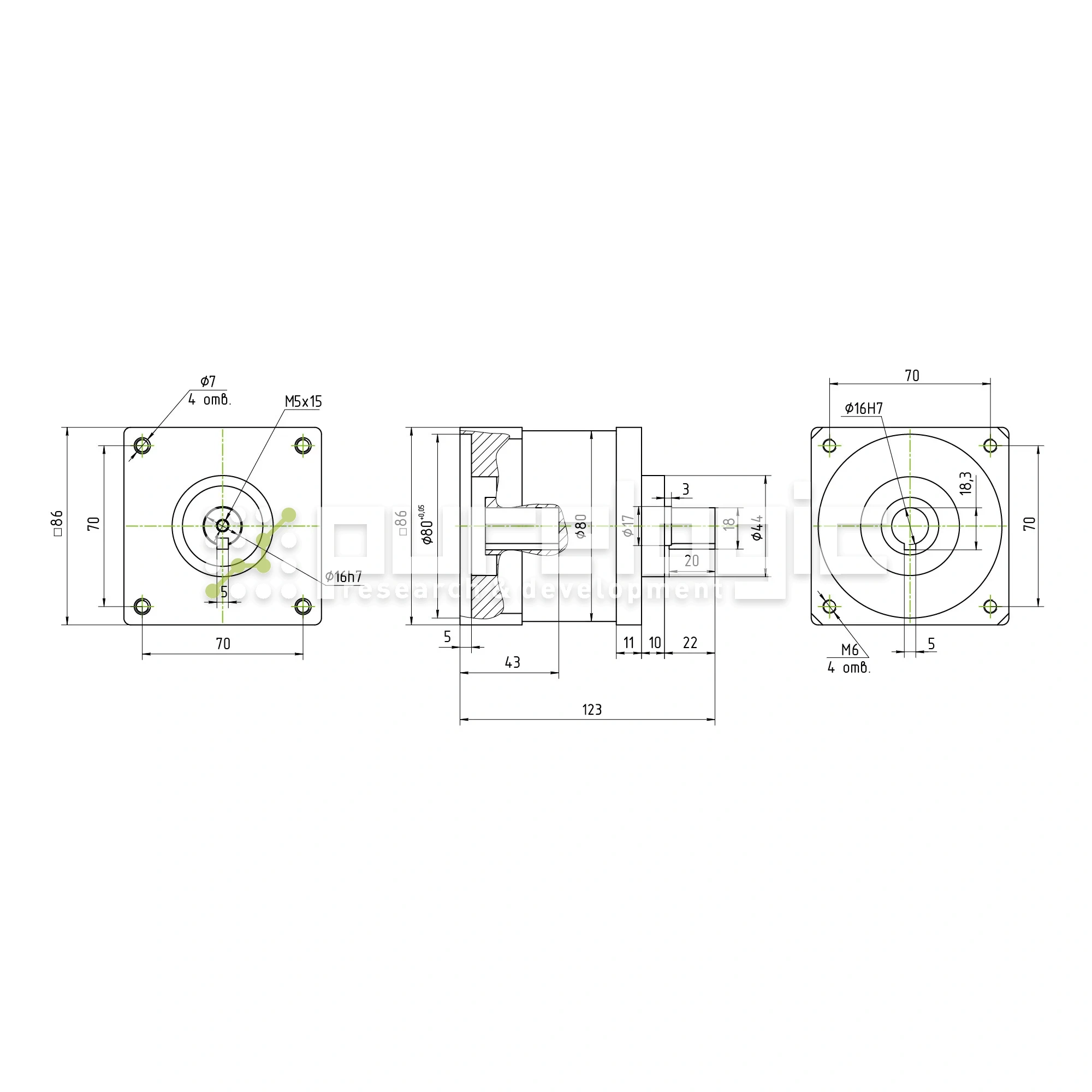 Редуктор планетарный 86PX24K-16K 12 982 Редуктор планетарный 86PX24K-16K фото
