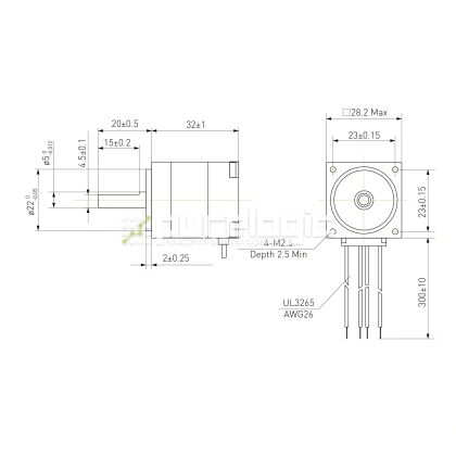 Двигатель шаговый биполярный 28CM006 фото