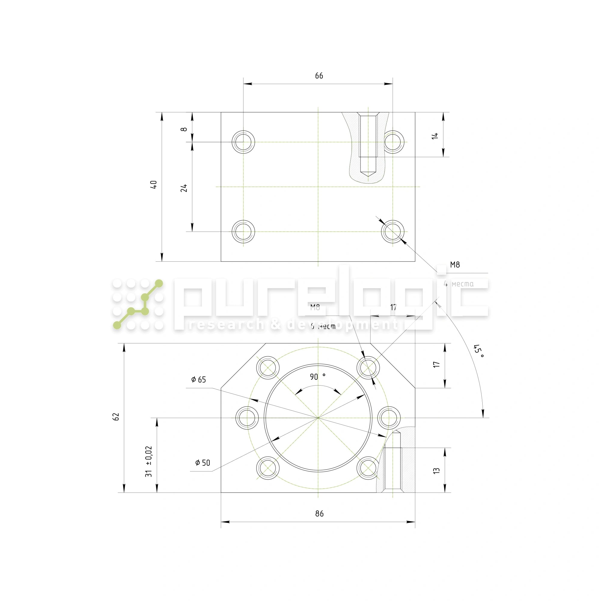 Держатель гайки ШВП DSG3205/3210 1 354 Держатель гайки ШВП DSG3205/3210 фото