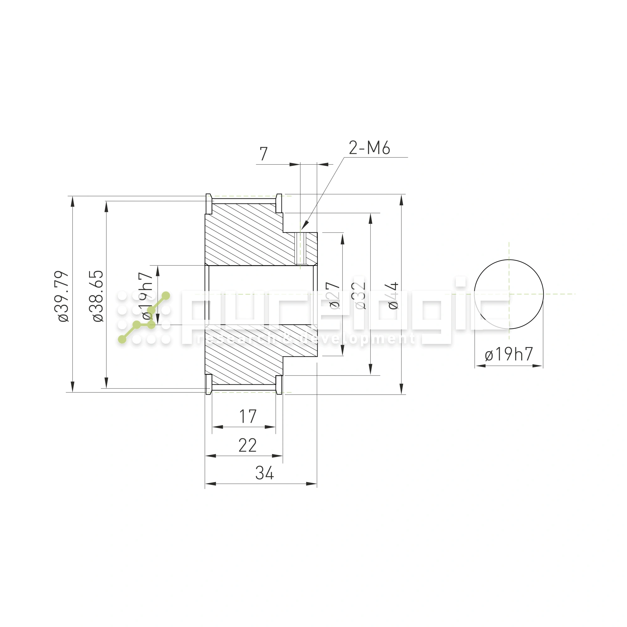 Шкив зубчатый BLA-25-5M-15-B-H19 1 394 Шкив зубчатый BLA-25-5M-15-B-H19 фото
