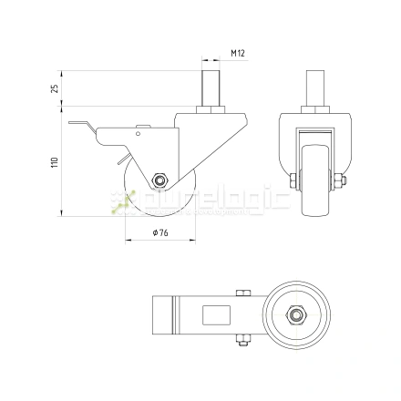 Колесная опора SJLS-75 фото