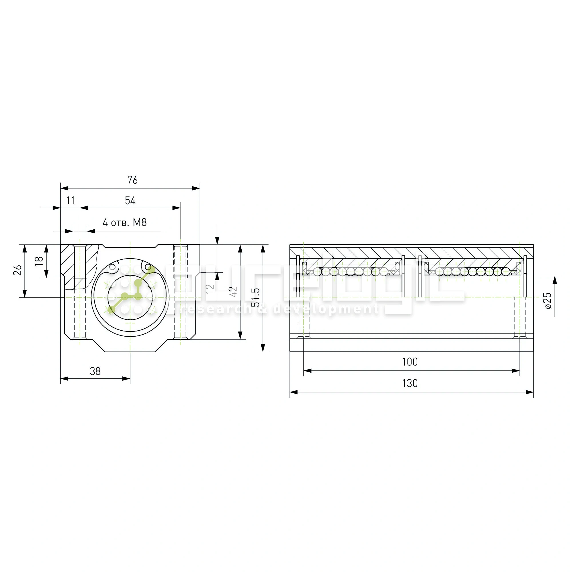 Модуль опорный удлиненный SC25L-UU 2 114 Модуль опорный удлиненный SC25L-UU фото