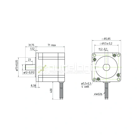 Двигатель шаговый трехфазный 863S22 фото