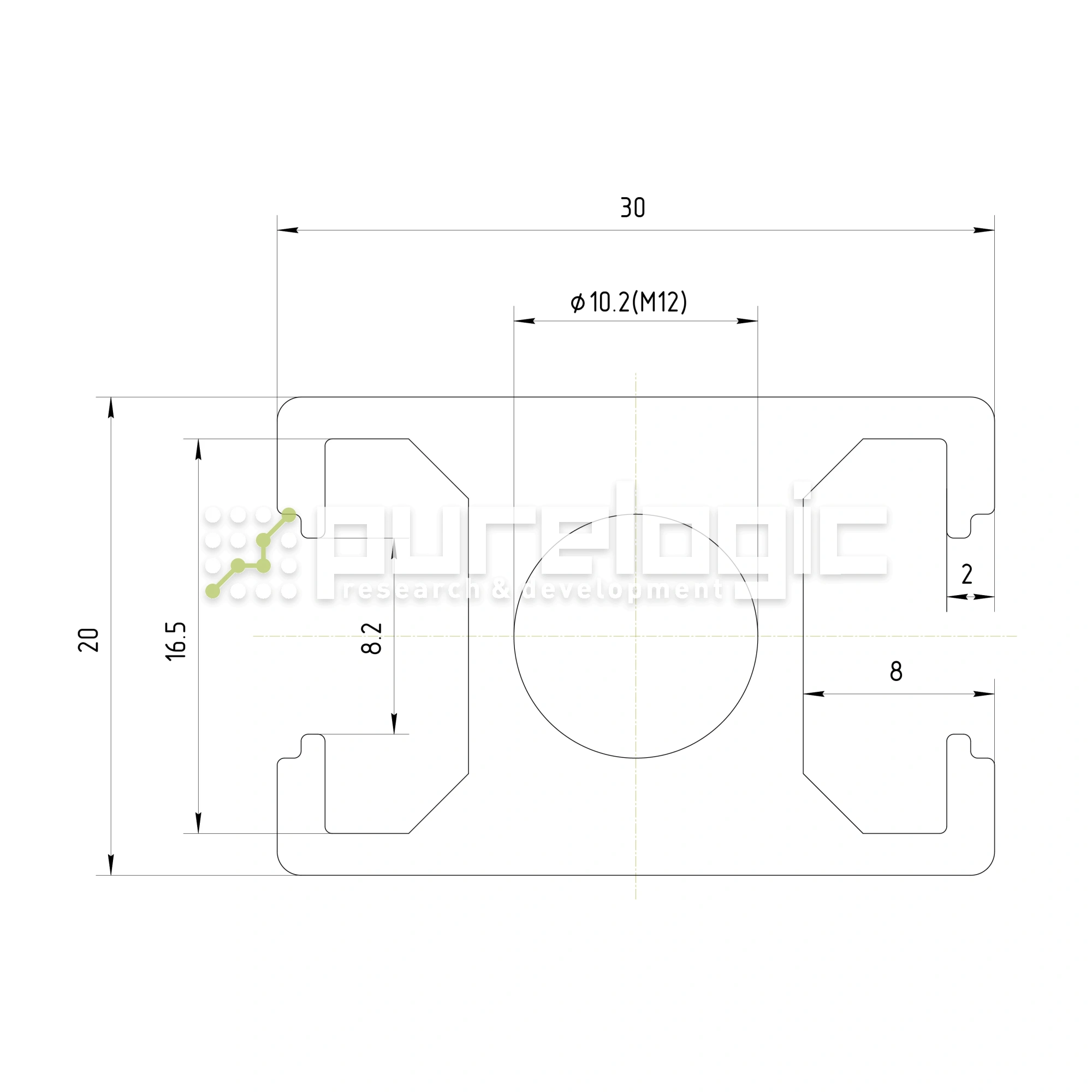 Профиль алюминиевый HXB2030-8 950 Профиль алюминиевый HXB2030-8 фото