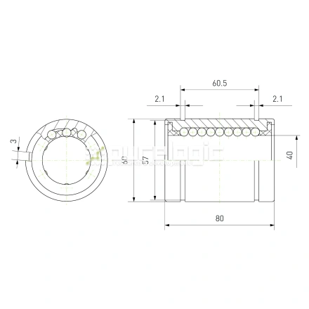 Втулка шариковая LM40-AJ фото