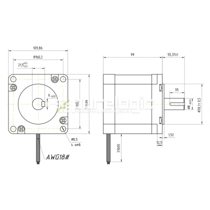 Двигатель шаговый FL110STH99-5504B фото