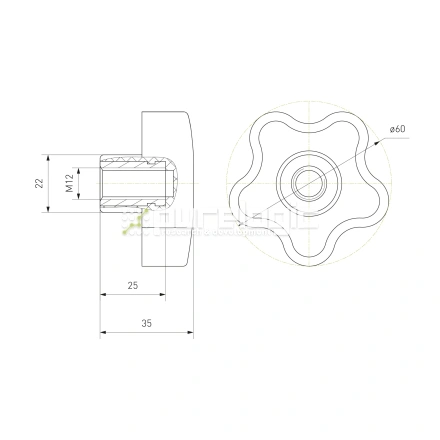 Ручка пятилепестковая 100208-63*M12 фото