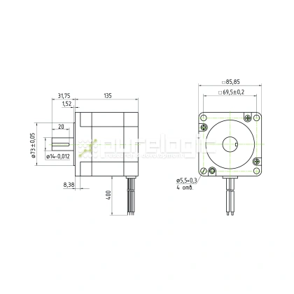 Двигатель шаговый трехфазный 863S68H фото