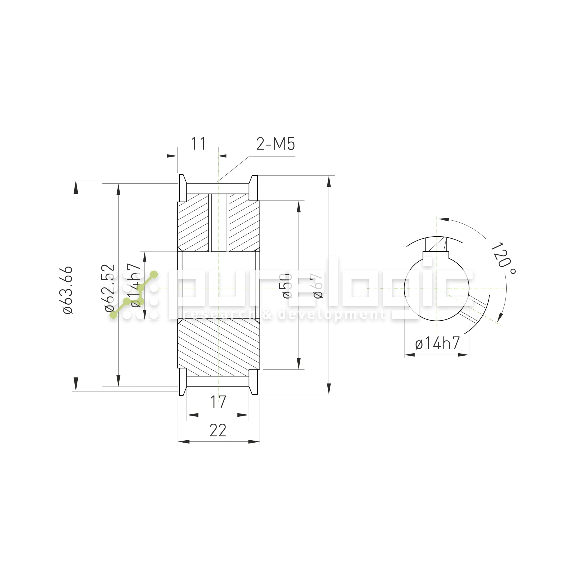 Шкив зубчатый BLA-40-5M-15-A-N14 1 044 Шкив зубчатый BLA-40-5M-15-A-N14 фото