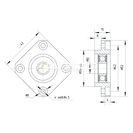 Опора ШВП подшипниковая FF12 фото