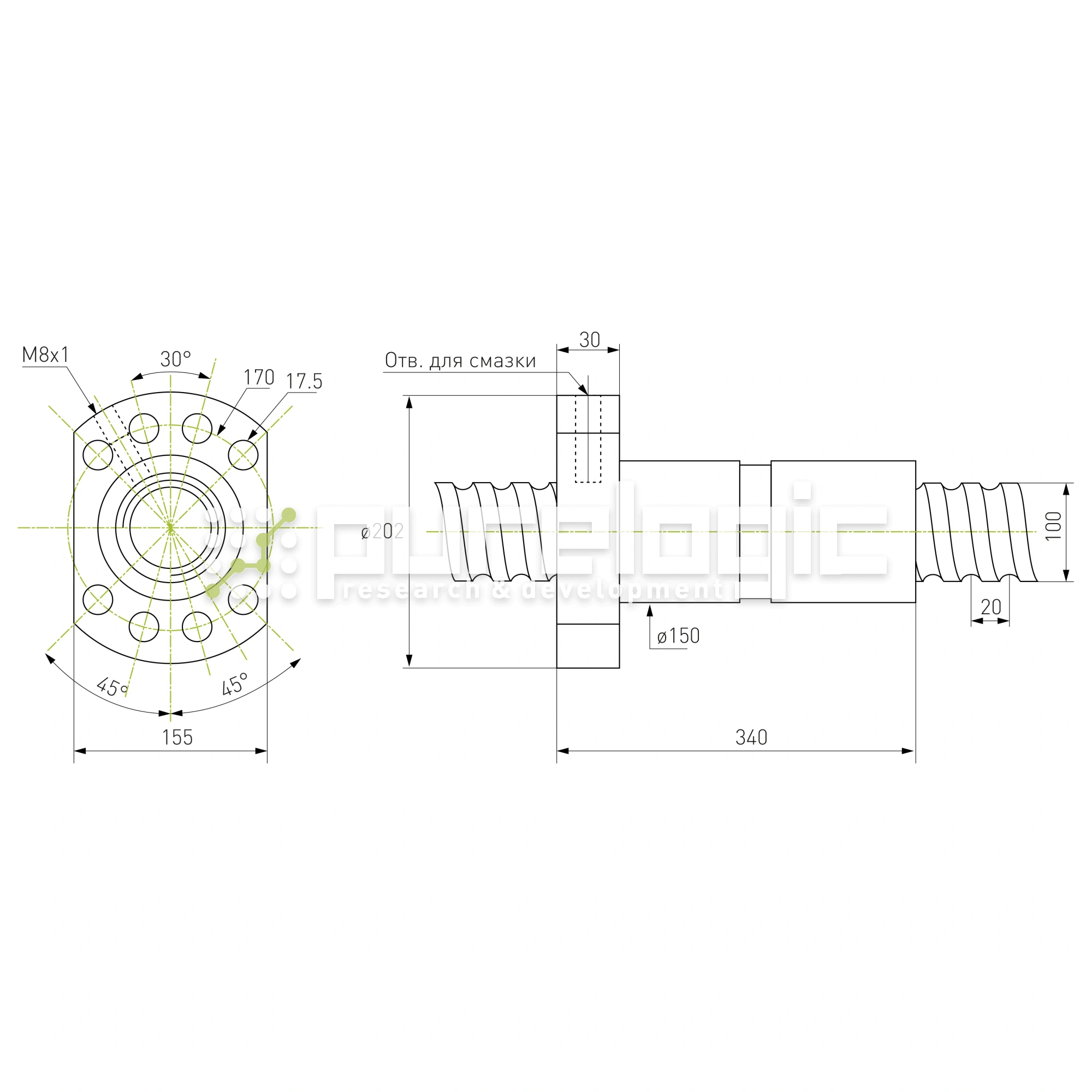 Гайка ШВП DFU10020 251 804 Гайка ШВП DFU10020 фото