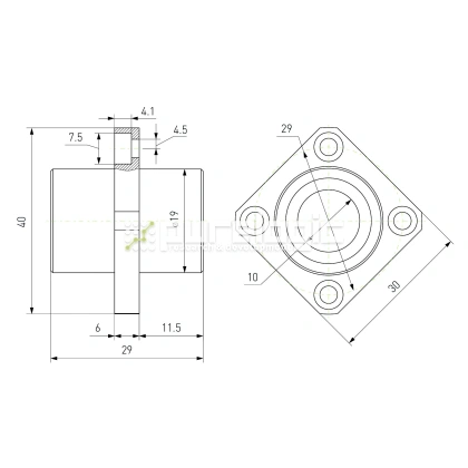Втулка шариковая с фланцем LMKC10 415 Втулка шариковая с фланцем LMKC10 фото