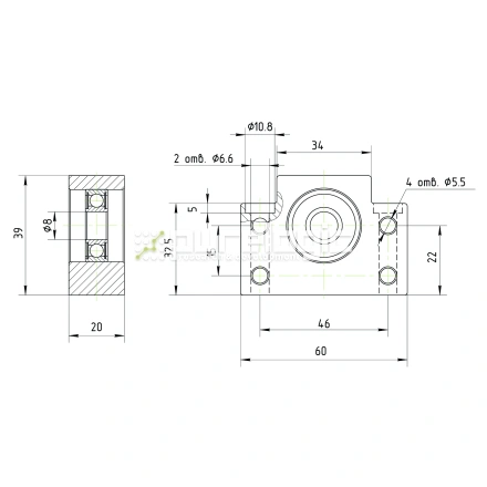 Опора ШВП подшипниковая BF10 фото