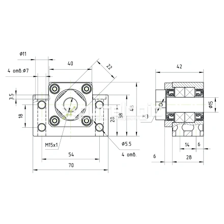 Опора ШВП подшипниковая BK15 фото