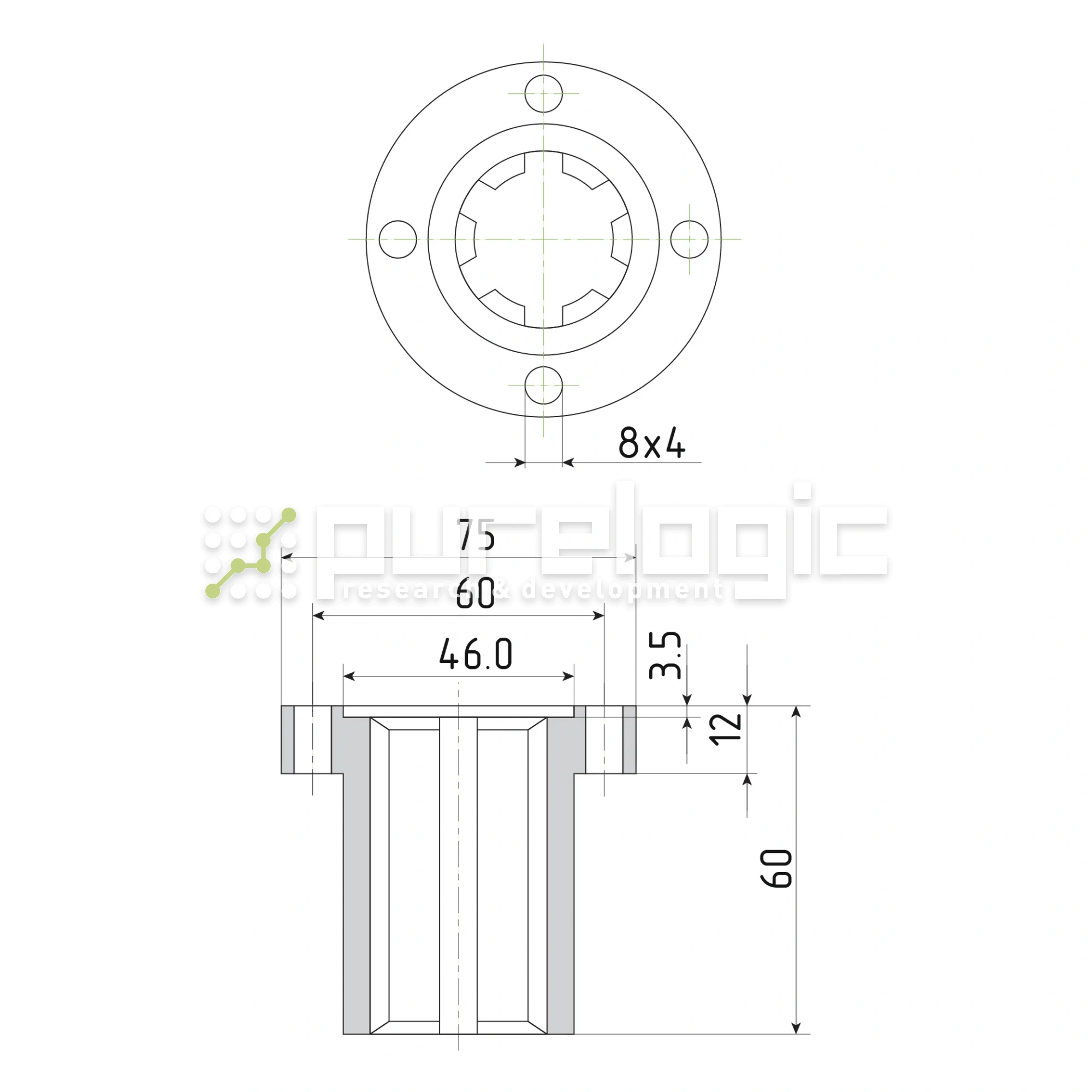 Шлицевая втулка с фланцем SNF-28x34 3 548 Шлицевая втулка с фланцем SNF-28x34 фото
