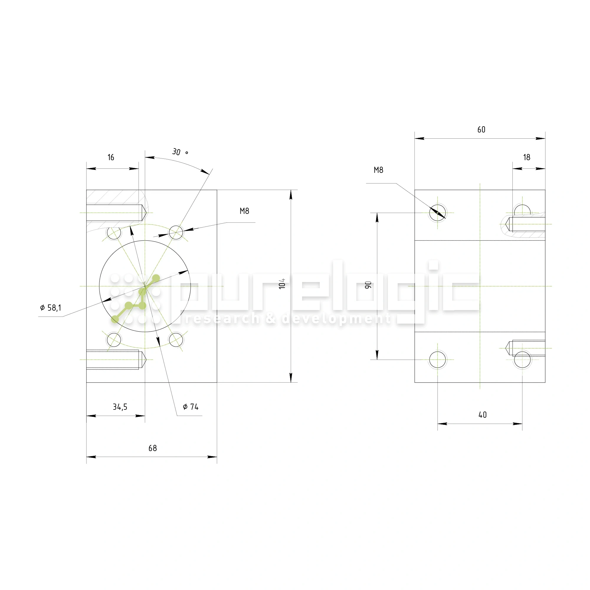 Держатель гайки ШВП BSH3232 фото