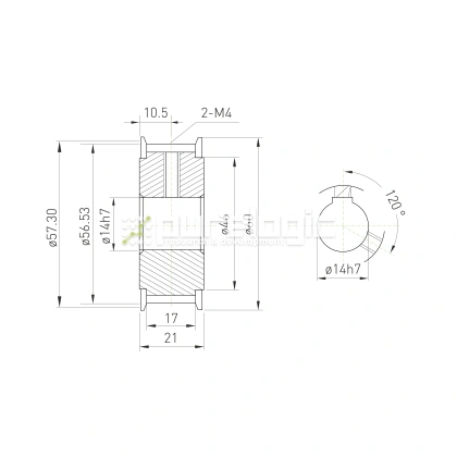 Шкив зубчатый BLA-60-3M-15-A-N14 1 833 Шкив зубчатый BLA-60-3M-15-A-N14 фото