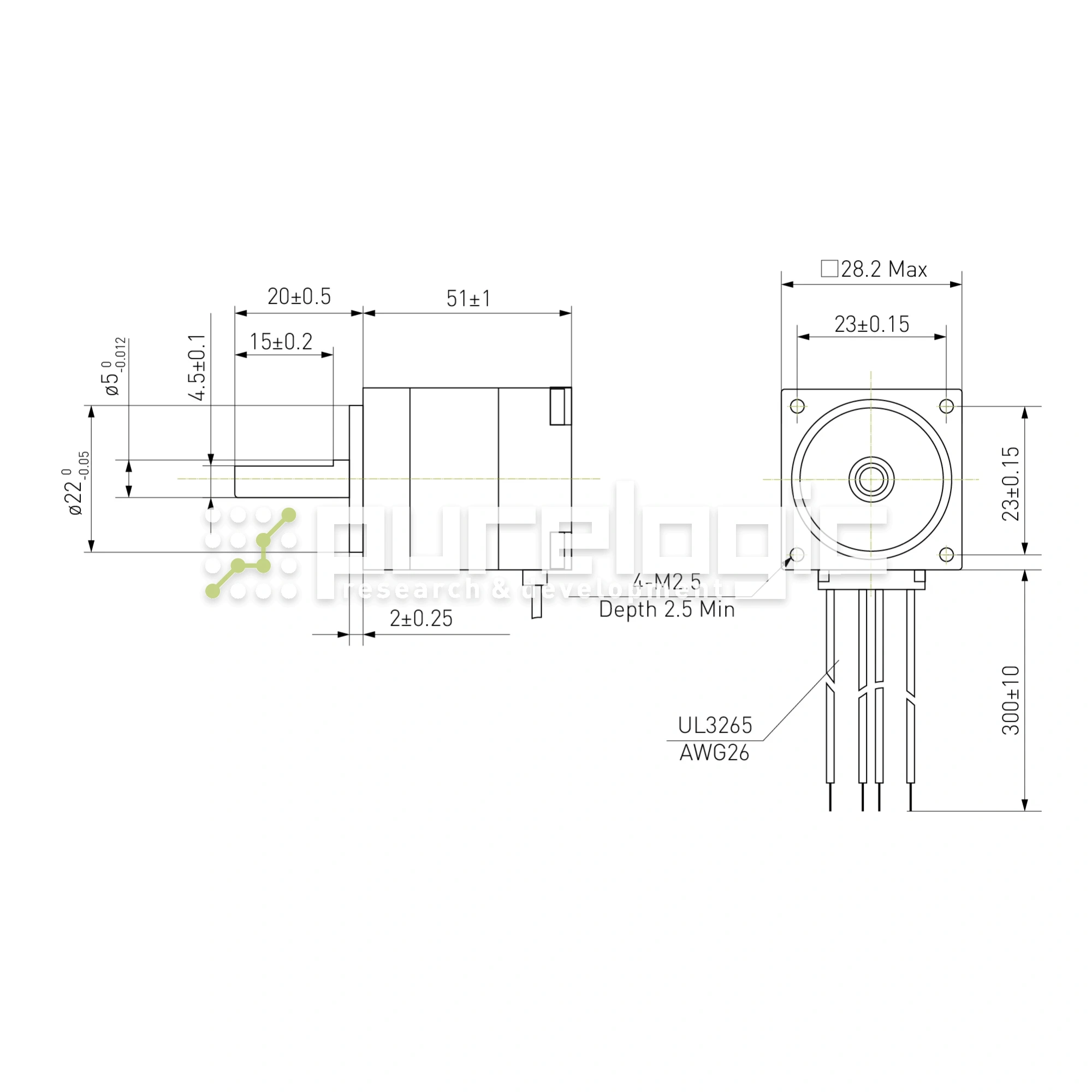Двигатель шаговый биполярный 28CM013 4 952 Двигатель шаговый биполярный 28CM013 фото