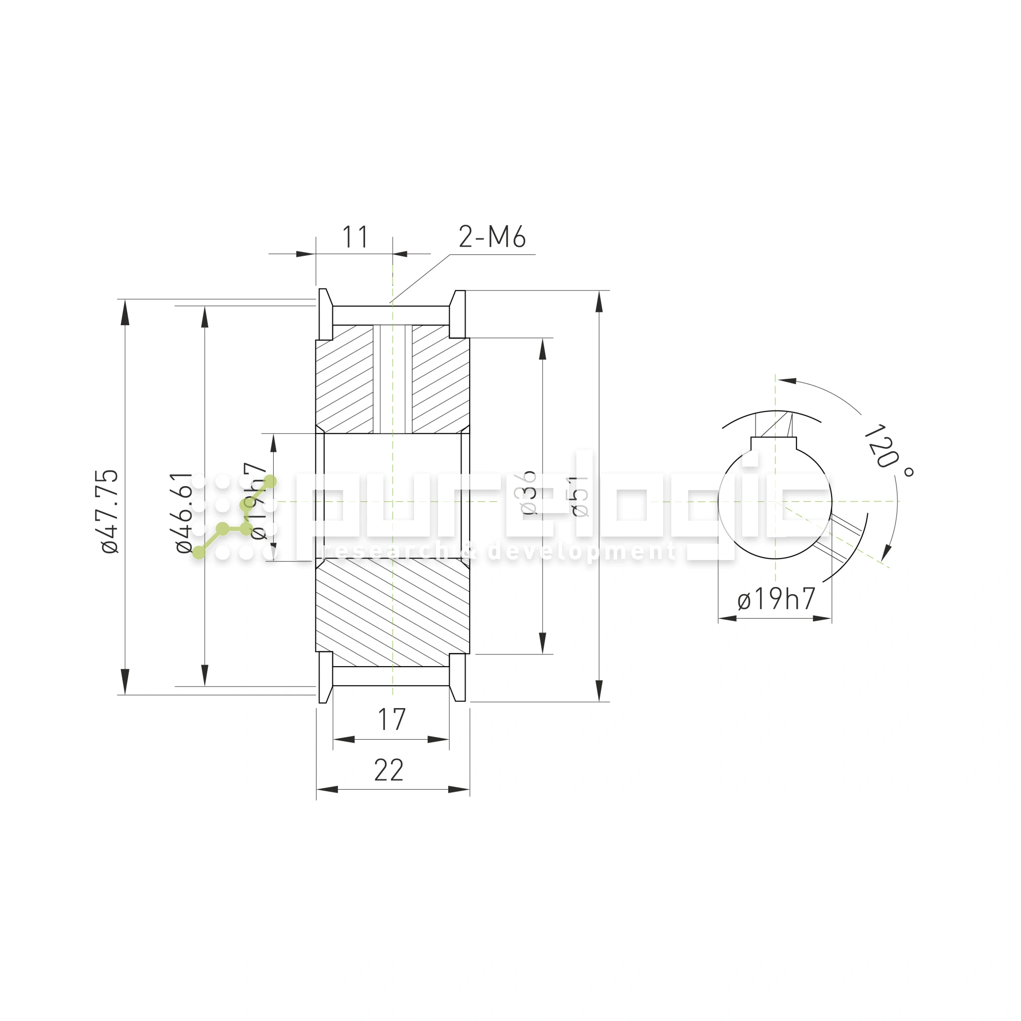 Шкив зубчатый BSY-30-5M-15-A-N19 964 Шкив зубчатый BSY-30-5M-15-A-N19 фото