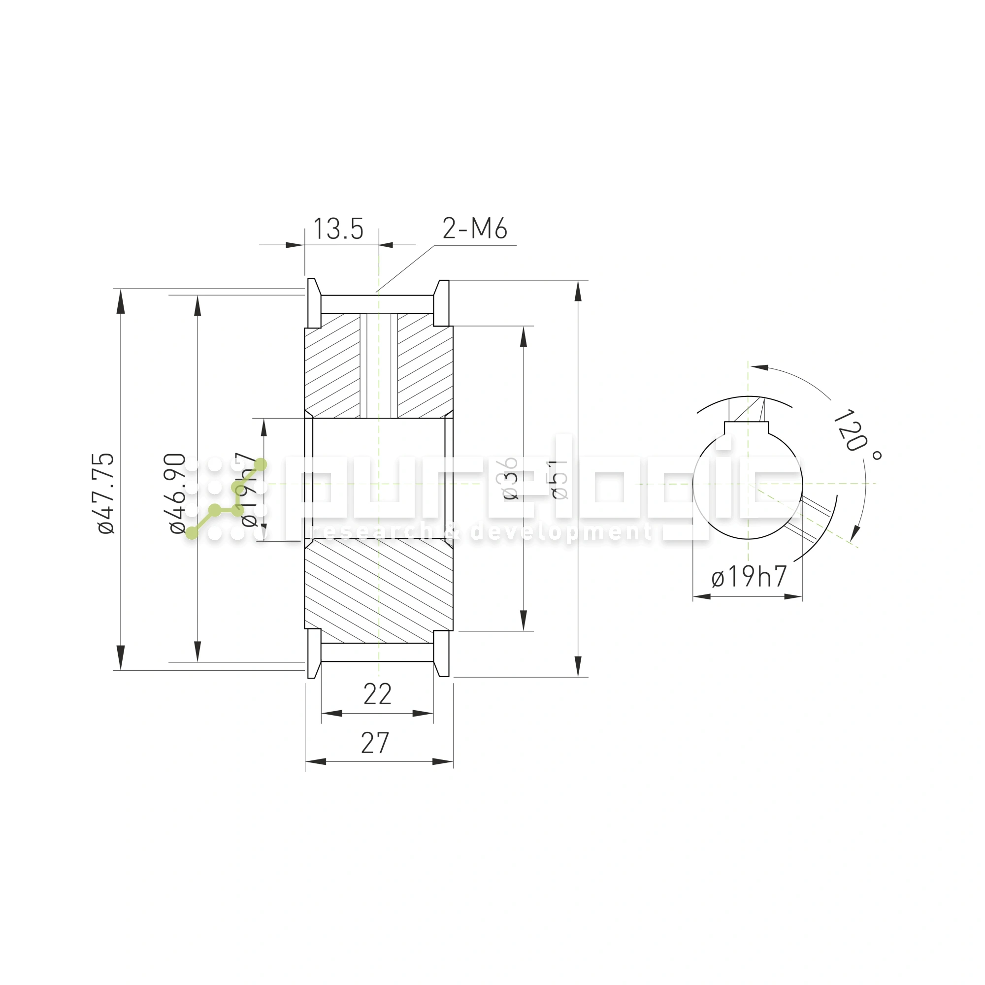Шкив зубчатый BLA-30-T5-20-A-N19 1 682 Шкив зубчатый BLA-30-T5-20-A-N19 фото