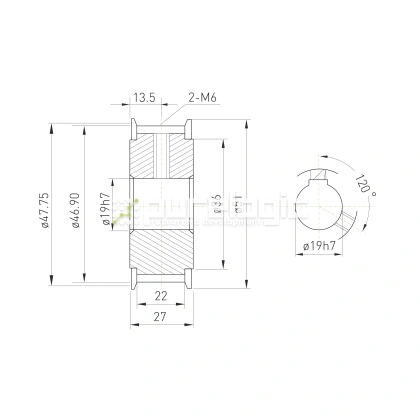 Шкив зубчатый BLA-30-T5-20-A-N19 1 682 Шкив зубчатый BLA-30-T5-20-A-N19 фото