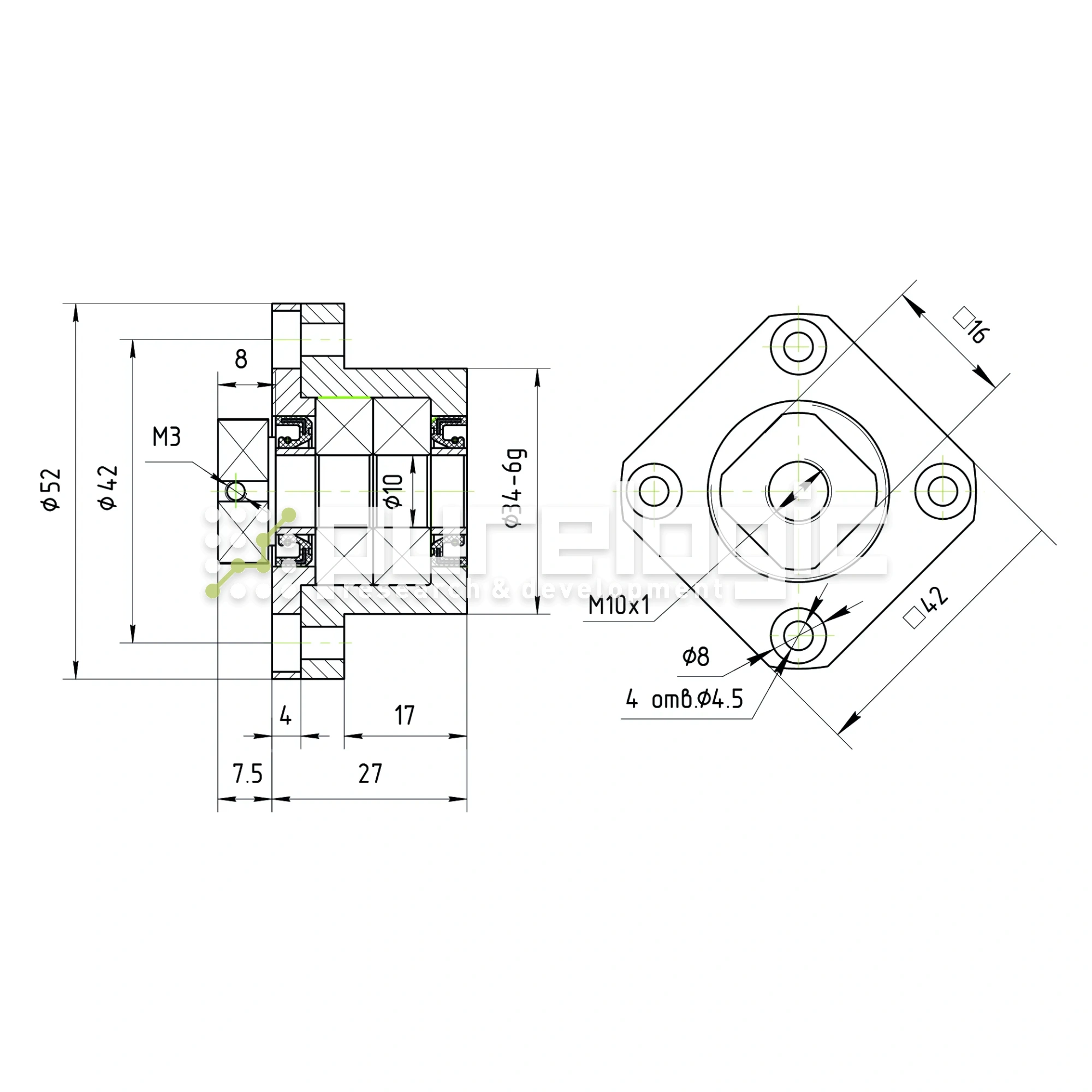 Опора ШВП подшипниковая FK10-C5 3 279 Опора ШВП подшипниковая FK10-C5 фото