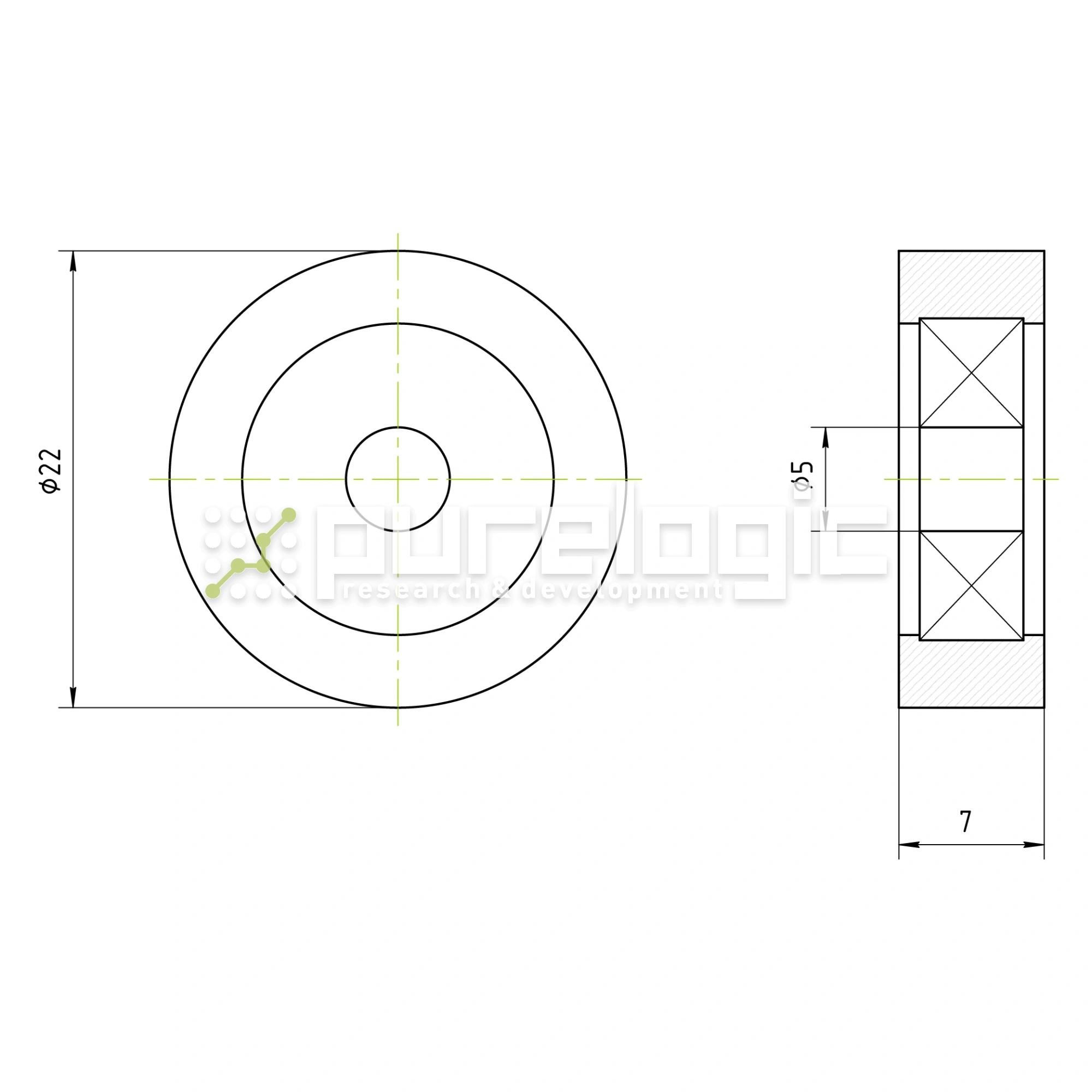 Опорный ролик BS22-d5W7 227 Опорный ролик BS22-d5W7 фото