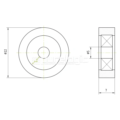 Опорный ролик BS22-d5W7 227 Опорный ролик BS22-d5W7 фото